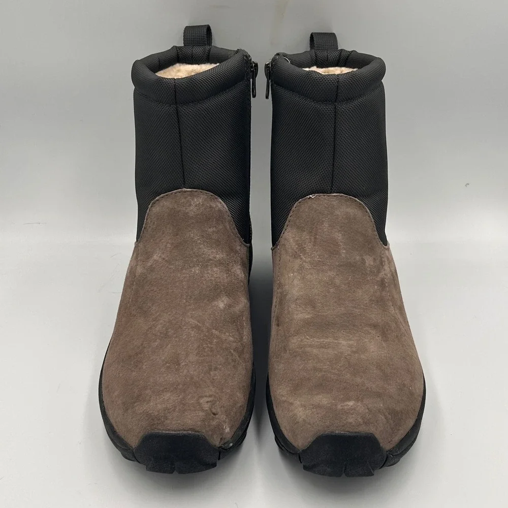 Merrell Jungle Mid Zip Waterproof Mens 10 Boots‎ Grey Suede Vibram 100 Gram